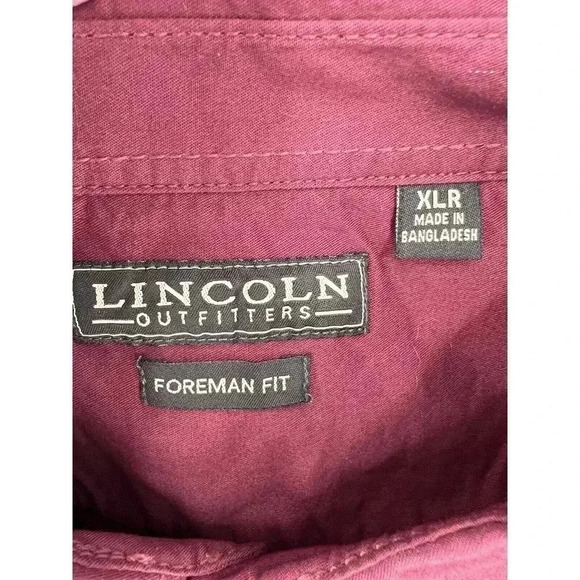 LINCOLN OUTFITTERS WORKWEAR FOREMAN FIT LONG SLEEVE BUTTON UP SHIRT MEN'S XLR - Picture 9 of 11